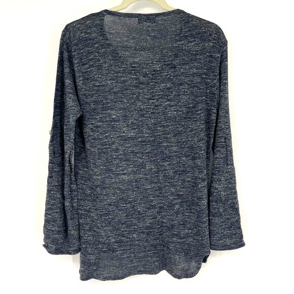 Zara Man Blue Knit Henley Top Small Long Sleeves - Picture 2 of 7